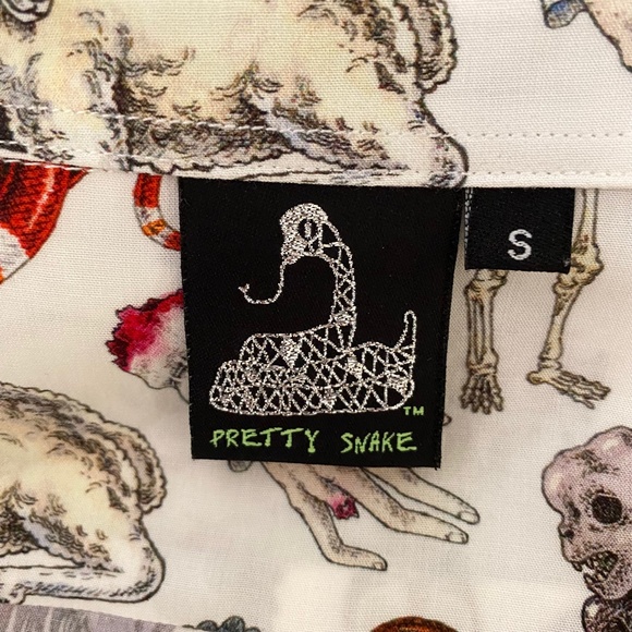 Pretty Snake Freak of Nature Shirt Dress White Small - Picture 13 of 14